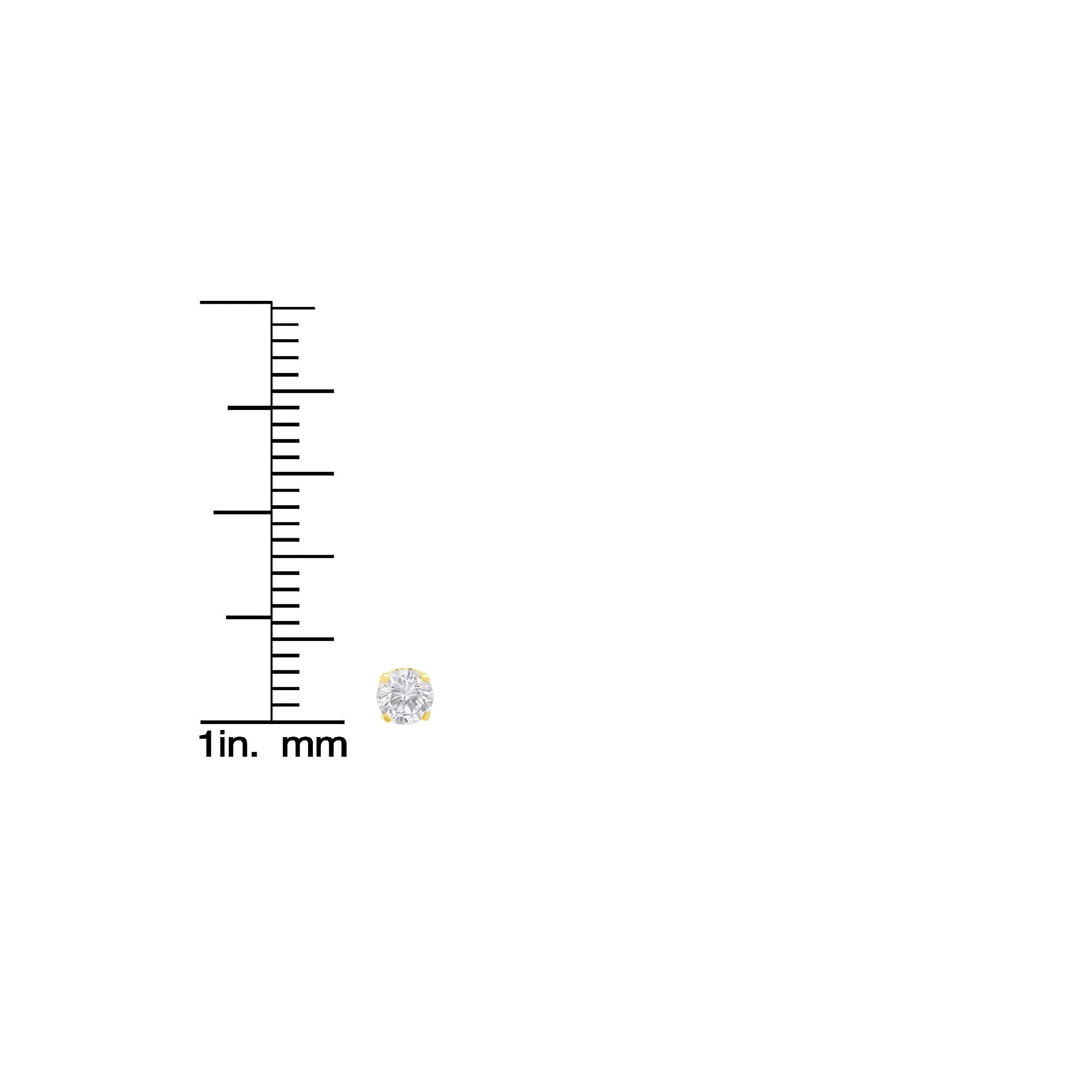10K Yellow Gold 1/2 Cttw Round Brilliant-Cut Diamond Classic 4-Prong Stud Earrings