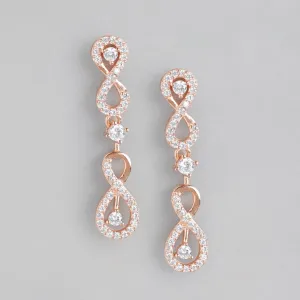 Infinite Sparkle Rose Gold-Plated 925 Sterling Silver Stud Earrings