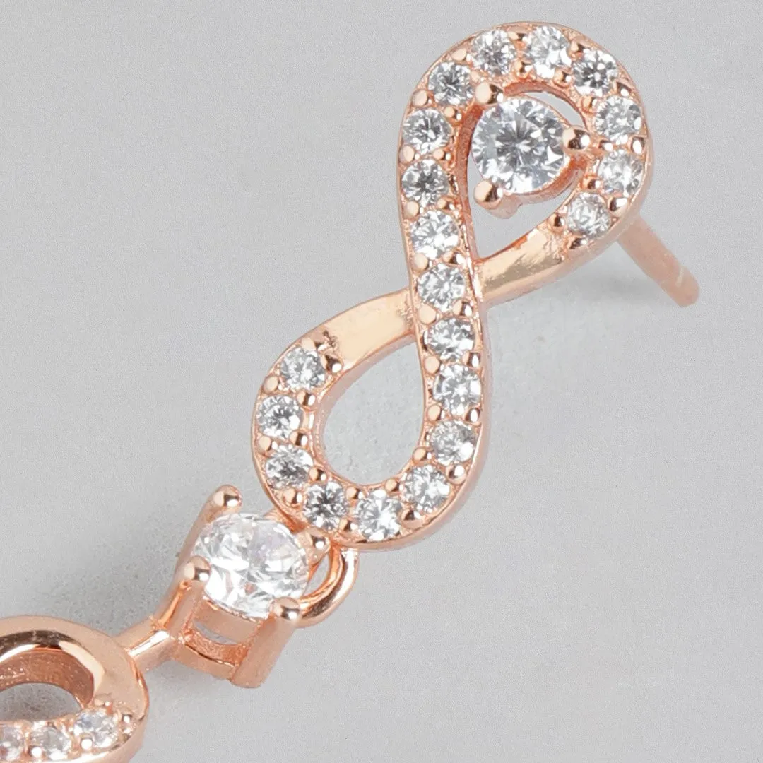 Infinite Sparkle Rose Gold-Plated 925 Sterling Silver Stud Earrings
