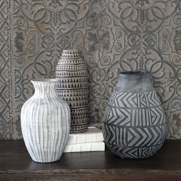 Natchez Geometric Vases by Grace Feyock Set of 3