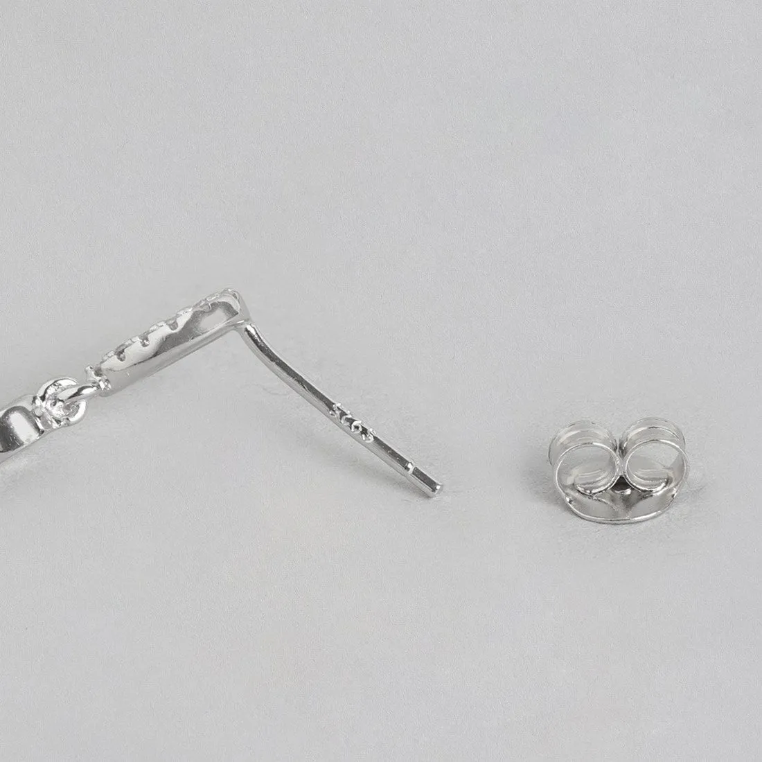 Radiant Rhodium Sparkle Cubic Zirconia 925 Sterling Silver Women's Earrings